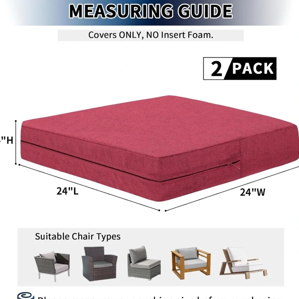 Red Furniture Covers with Embroidery and Textured Accents